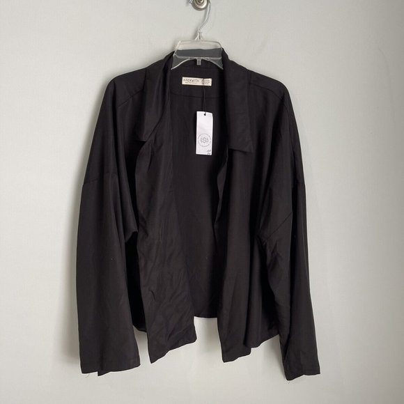 New Hackwith Design House Black Open Front Oversized Jacket - Picture 1 of 4